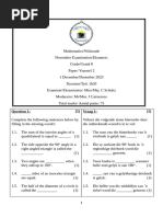 Mathematics Grade 8 P2 2023