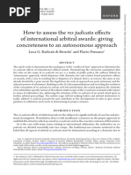 How To Assess The Res Judicata Effects of International Arbitral Awards: Giving Concreteness To An Autonomous Approach