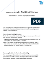 Routh-Hurwitz Stability