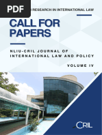 Call For Papers - NCJILP - Volume IV-1