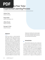 Exploring The Peer Tutor Experiential Learning Process: James Cole Page Keller Jillian Kinzie George D. Kuh