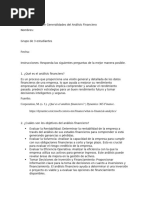 Cuestionario Sobre Generalidades Del Análisis Financiero Nota Formativa