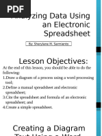 GRADE 5 LESSON 3 Analyzing Data Using and Electronic Spreadsheet