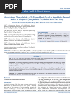 Morphologic Characteristics of Cshaped Root Canals in Mandibular Second Molars in A Raj Shashi Bangladesh Populationan in Vivo Stu