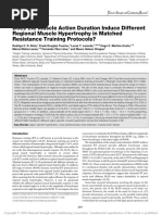 Does The Muscle Action Duration Induce Different Regional Muscle Hypertrophy in Matched Resistance Training Protocols