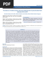 Prevalence of Mallocclusion and Associated Factors in Preschoolers From Salvadorba in 2019