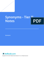 Synonyms - Tier II Notes