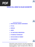 Solar Cell Array Solar Geometry