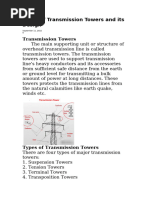 Types of Transmission Towers and Its Design