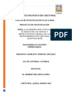 La Pandemia Por Covid-19 y Su Efecto en Las Ventas y Productividad Laboral de Las Microempresas de Chetumal Quintana Roo.