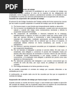 Suspensión Del Contrato de Trabajo