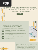 Scope and DelimitationLimitations Significance of The Study and Definition of Terms