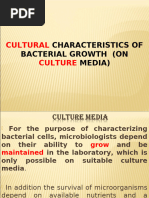 Cultural Characteristics of Bacterial Growth