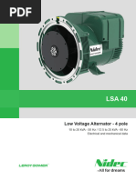 Low Voltage Alternator - 4 Pole: 10 To 20 kVA - 50 HZ / 12.5 To 25 kVA - 60 HZ Electrical and Mechanical Data