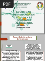 Seguridada Alimentaria en Bolivia y La Soberania Alimentaria