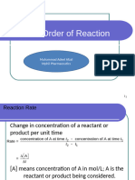 Rate and Order of Reaction