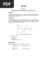 EEE 164 Dept of EEE Exp No. 7 Familiarization With Alternating Current (AC) Waves