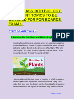 Biology Important Topics 10th