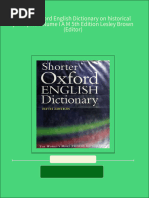 Full Shorter Oxford English Dictionary On Historical Principles Volume I A M 5th Edition Lesley Brown (Editor) Ebook All Chapters