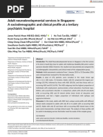 Adult Neurodevelopmental Services in Singapore A Sociodemographic and Clinical