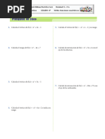 Ejercicios de Función Cuadrática para Cuarto Grado de Secundaria