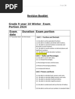 Yr 10 Revision Booklet Term 1 Winterexams 2024