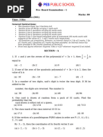 Grade 10 Pre-Board 1 Q.P