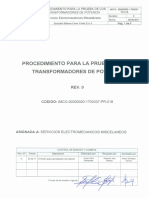 IMCO-00000000-1700337-PR-018 - Procedimiento para La Prueba de Los Transformadores de Potencia