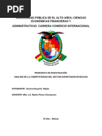 Análisis de La Competitividad Del Sector Exportador en Bolivia