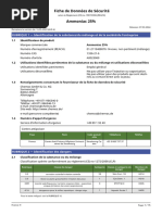 Fiche de Données de Sécurité de L'amoniac