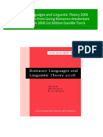 Romance Languages and Linguistic Theory 2006 Selected Papers From Going Romance Amsterdam 7 9 December 2006 1st Edition Danièle Torck