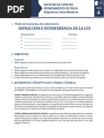 Difraccion e Interferencia DE LA LUZ