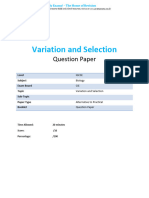 (Practical) Topic 18 Variation & Selection - Question Paper