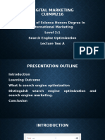 Lecture Two A - Search Engine Optimization