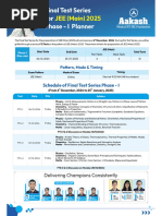 Revised FTS - JEE (Main & Advanced) 2025 Phase I