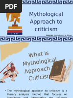 Mythological Approach To Criticism