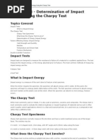 Charpy Test Determination of Impact Energy Using The Charpy Test