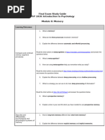 PSY 1010 Final Exam Study Guide