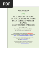 Analyse Linguistique Vocabulaire