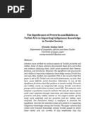 5-J19-The Significance of Proverbs and Riddles As Verbal Arts in Imparting Indigenous