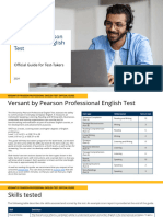 Versant by Pearson Professional English Test Official Test Guide