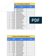 21 Sept - 12th - Seating Arrangement: SR - No Name Sign