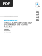 Final Rule Determination Transmission Loss Factors