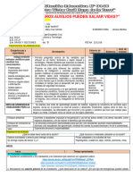 Sesión de Aprendizaje de Ciencia y Tecnología Primeros Auxilios