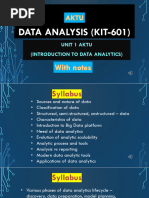 Unit 1 - DATA ANALYTICS - KIT-601 - AKTU