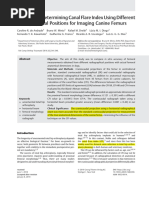 Accuracy in Determining Canal Flare Index Using Different Radiographical Positions For Imaging Canine Femurs