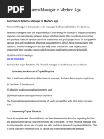 204 FM - Function of Finance Manager in Modern Age