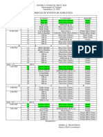 Athletics Schedule of Events