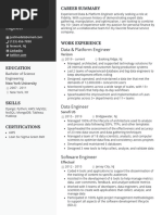 Data and Platform Engineer Resume Example