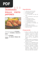 Receta Pollo Karague